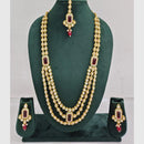 Rajwadi Collection Designer Crystal Stone Long Necklace Jewellery Set
