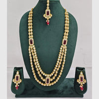 Rajwadi Collection Designer Crystal Stone Long Necklace Jewellery Set