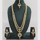 Rajwadi Collection Designer Crystal Stone Long Necklace Jewellery Set