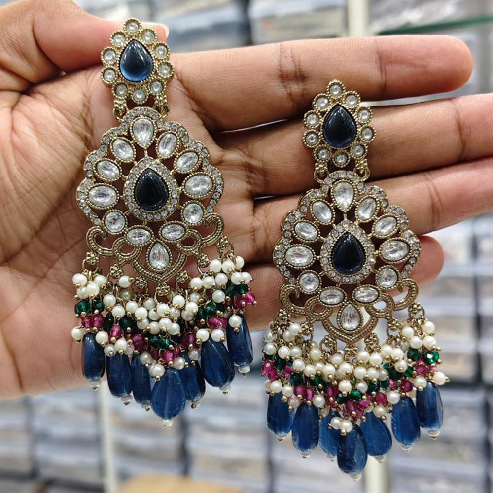 Rajwadi Collection Royal Pota Stone Ethnic Dangler Earrings