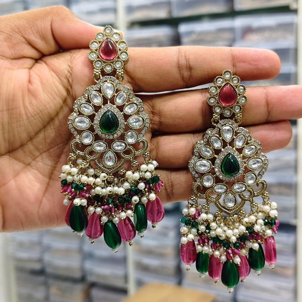 Rajwadi Collection Royal Pota Stone Ethnic Dangler Earrings
