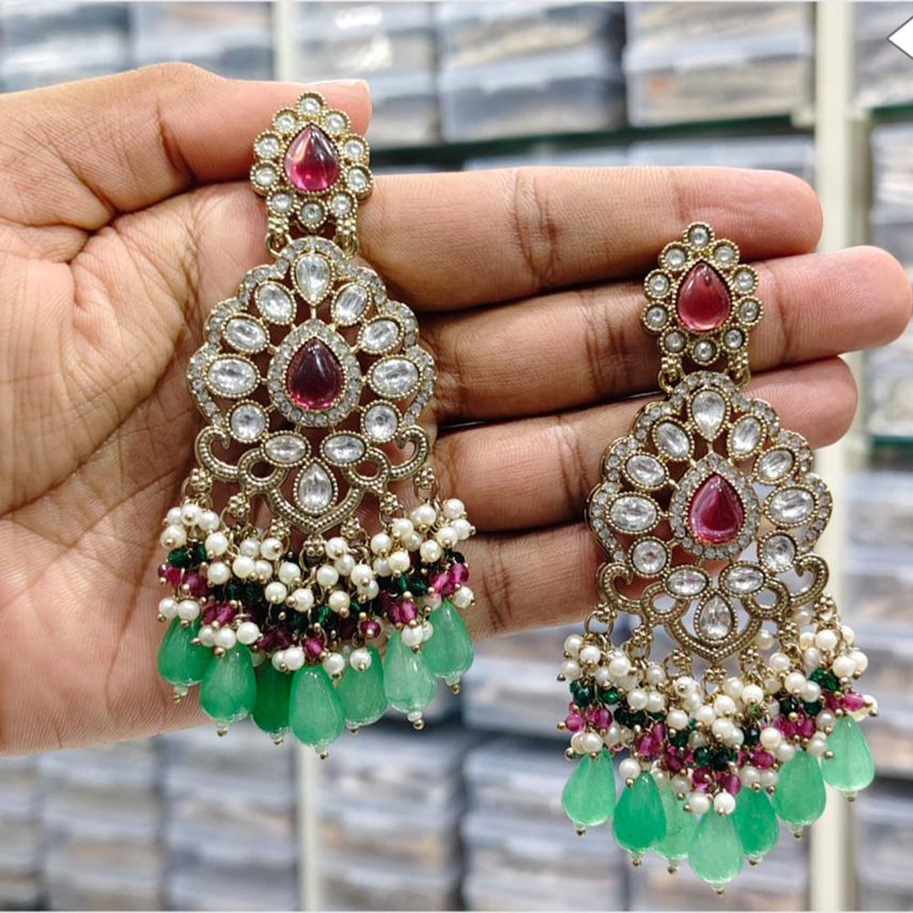 Rajwadi Collection Royal Pota Stone Ethnic Dangler Earrings