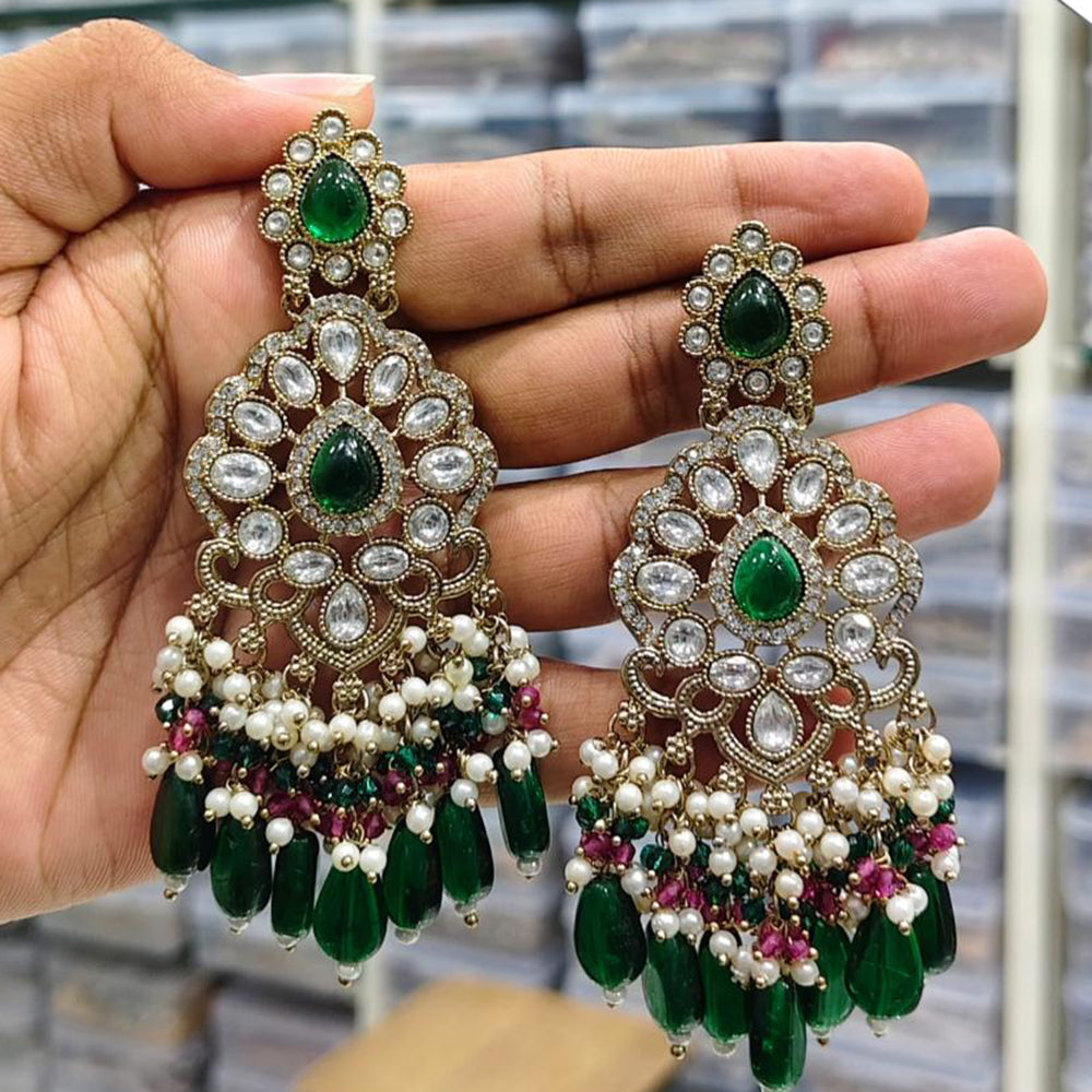 Rajwadi Collection Royal Pota Stone Ethnic Dangler Earrings