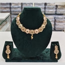 Rajwadi Collection Grand Look Pota Stone And Pearl Meenakari Necklace Set
