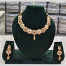 Rajwadi Collection Grand Look Pota Stone And Pearl Meenakari Necklace Set