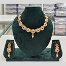 Rajwadi Collection Grand Look Pota Stone And Pearl Meenakari Necklace Set