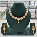 Rajwadi Collection Grand Look Pota Stone And Pearl Meenakari Necklace Set
