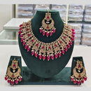 Rajwadi Collection Traditional Luxe Crystal Stone And Beads Necklace Set