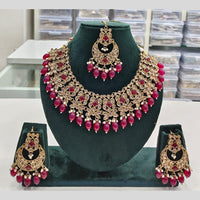 Rajwadi Collection Traditional Luxe Crystal Stone And Beads Necklace Set