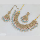 Rajwadi Collection Traditional Luxe Crystal Stone And Beads Necklace Set