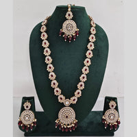 Rajwadi Collection Premium Pota And Austrian Stone Ethnic Long Necklace Set