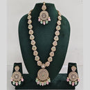 Rajwadi Collection Premium Pota And Austrian Stone Ethnic Long Necklace Set