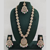 Rajwadi Collection Premium Pota And Austrian Stone Ethnic Long Necklace Set