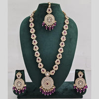 Rajwadi Collection Premium Pota And Austrian Stone Ethnic Long Necklace Set