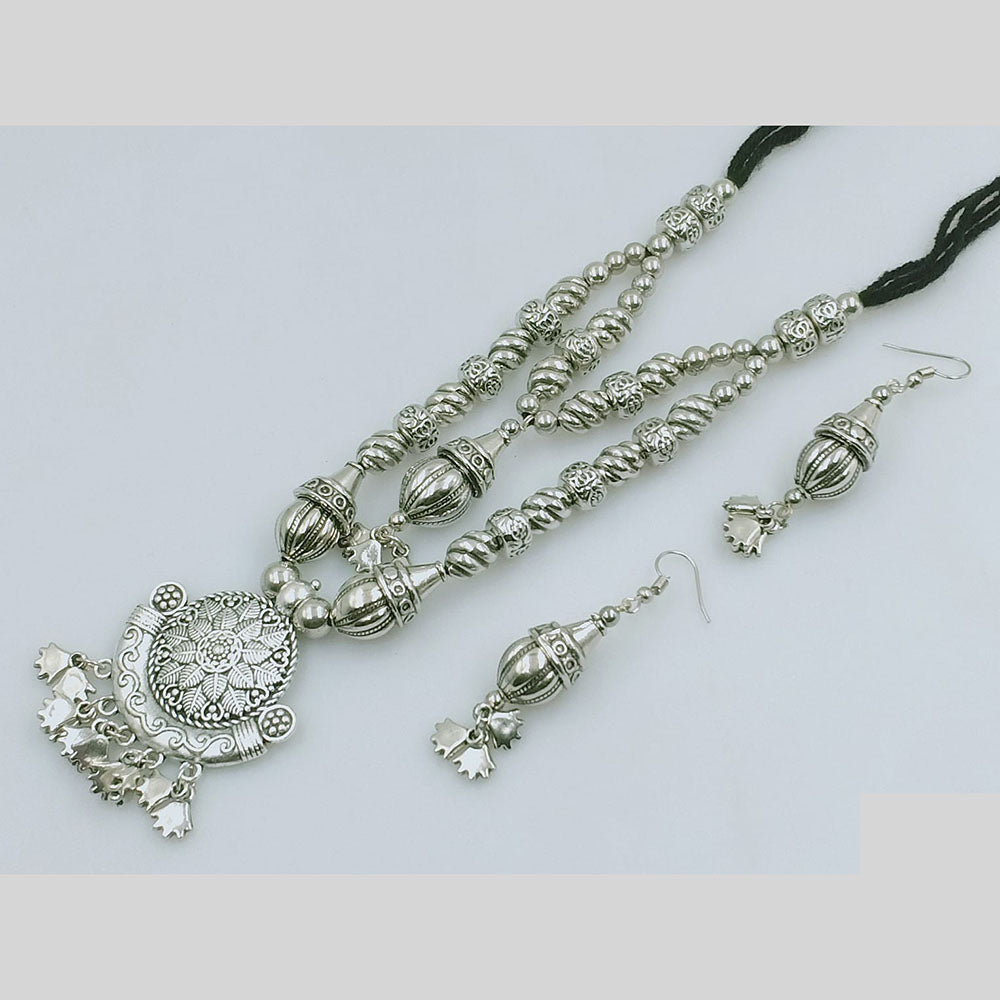 Rajwadi Collection Designer Oxidised Charms Necklace Set