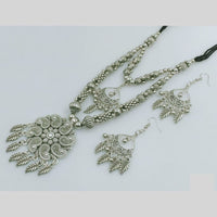 Rajwadi Collection Designer Oxidised Leaf Necklace Set
