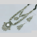 Rajwadi Collection Designer Oxidised Leaf Mirror Necklace Set