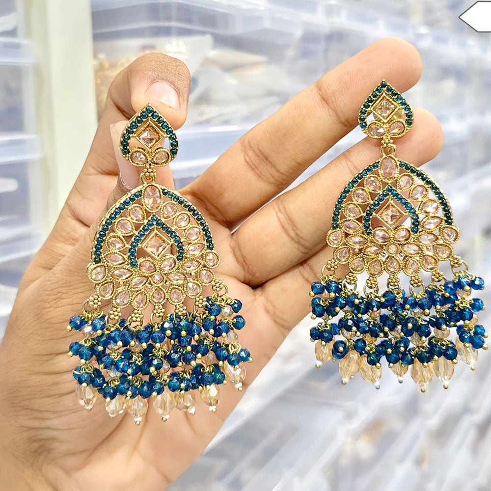 Rajwadi Collection Stylish Crystal Stone Beads Dangler Earrings