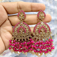 Rajwadi Collection Stylish Crystal Stone Beads Dangler Earrings