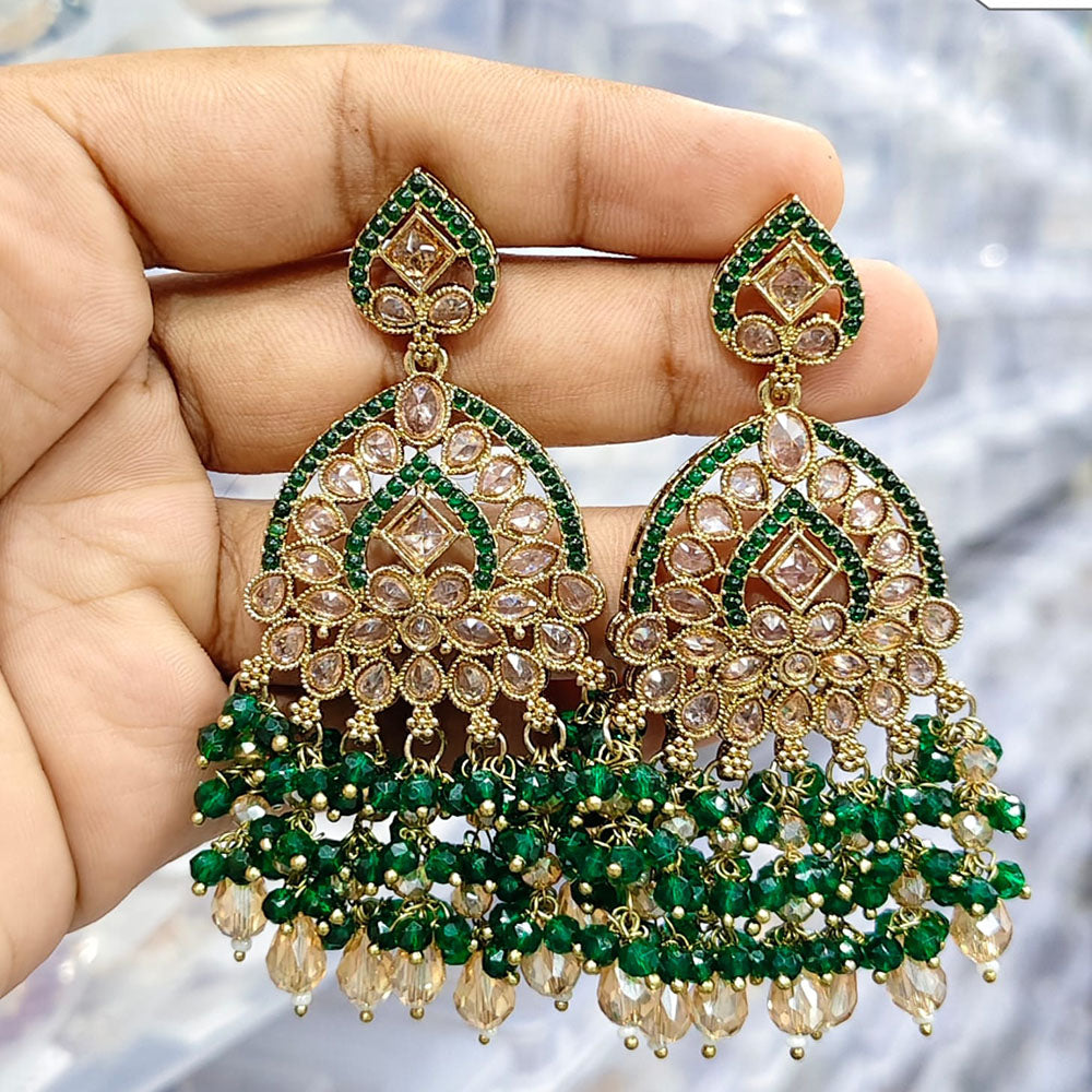 Rajwadi Collection Stylish Crystal Stone Beads Dangler Earrings
