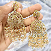 Rajwadi Collection Stylish Crystal Stone Beads Dangler Earrings