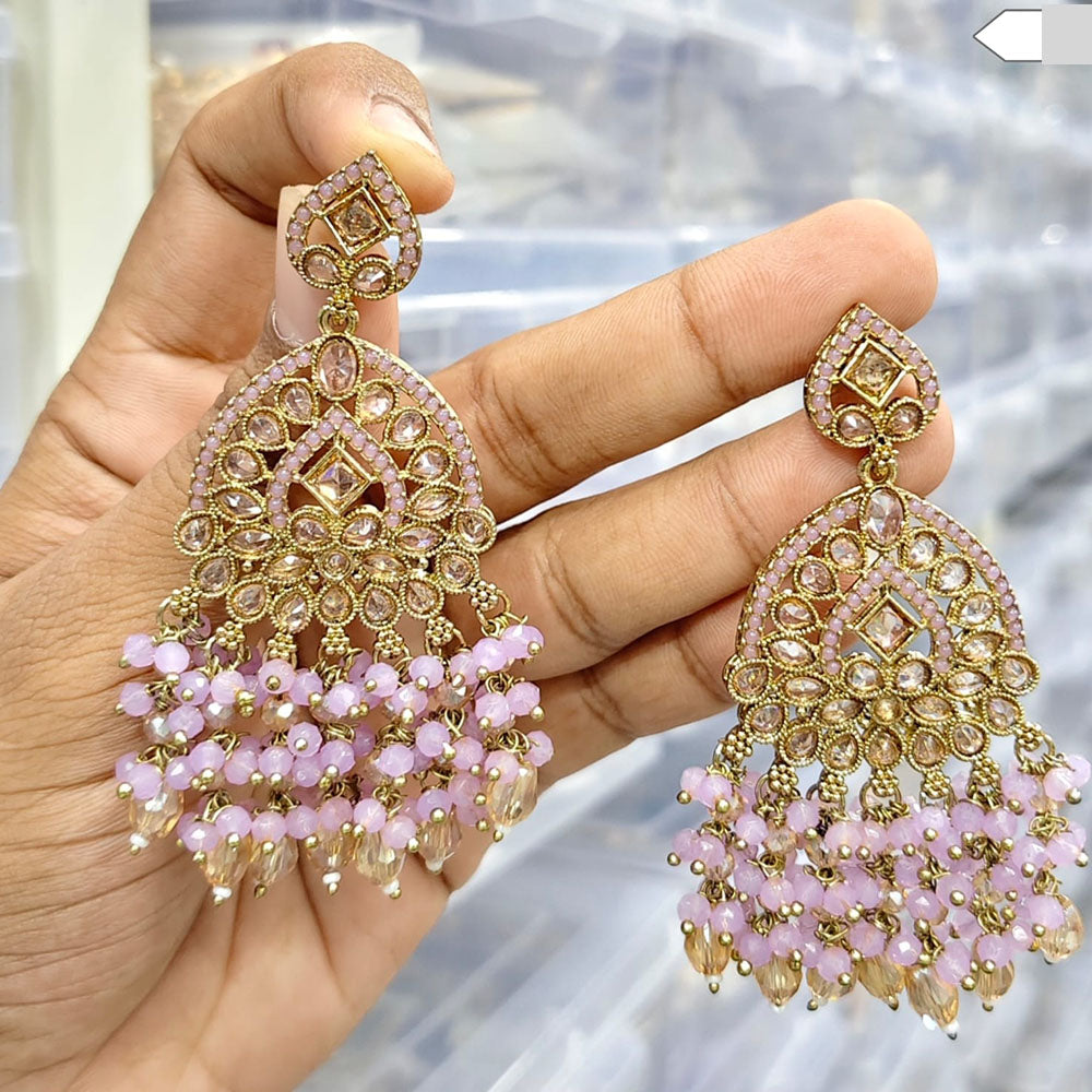Rajwadi Collection Stylish Crystal Stone Beads Dangler Earrings