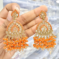 Rajwadi Collection Stylish Crystal Stone Beads Dangler Earrings