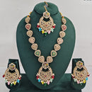 Rajwadi Collection Glamorous Crystal And Beads Necklace Set