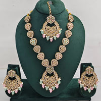Rajwadi Collection Glamorous Crystal And Beads Necklace Set