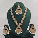 Rajwadi Collection Glamorous Crystal And Beads Necklace Set