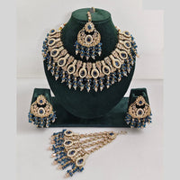 Rajwadi Collection Glamorous Crystal And Beads Necklace Set