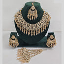 Rajwadi Collection Glamorous Crystal And Beads Necklace Set