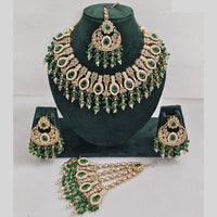 Rajwadi Collection Glamorous Crystal And Beads Necklace Set