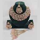 Rajwadi Collection Glamorous Crystal And Beads Necklace Set
