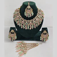 Rajwadi Collection Glamorous Crystal And Beads Necklace Set