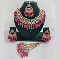Rajwadi Collection Glamorous Crystal And Beads Necklace Set