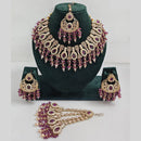Rajwadi Collection Glamorous Crystal And Beads Necklace Set