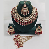 Rajwadi Collection Glamorous Crystal And Beads Necklace Set