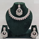 Rajwadi Collection Glamorous Crystal And Beads Necklace Set