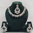 Rajwadi Collection Glamorous Crystal And Beads Necklace Set