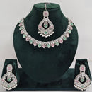 Rajwadi Collection Glamorous Crystal And Beads Necklace Set