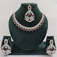 Rajwadi Collection Glamorous Crystal And Beads Necklace Set