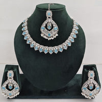 Rajwadi Collection Glamorous Crystal And Beads Necklace Set