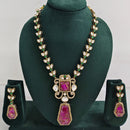 Rajwadi Collection Regal Polki Kundan Adorned With Druzy Crystal Stone Necklace Set