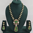 Rajwadi Collection Regal Polki Kundan Adorned With Druzy Crystal Stone Necklace Set