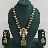 Rajwadi Collection Regal Polki Kundan Adorned With Druzy Crystal Stone Necklace Set