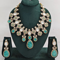 Rajwadi Collection Regal Polki Kundan Stone Necklace Set