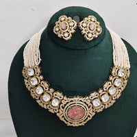 Rajwadi Collection Regal Polki Kundan Adorned With Druzy Crystal Stone Necklace Set