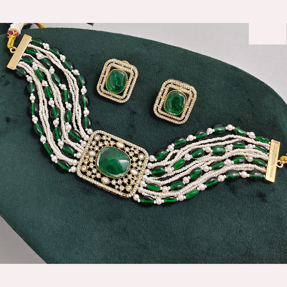 Rajwadi Collection Regal Polki Kundan Stone Choker Necklace Set