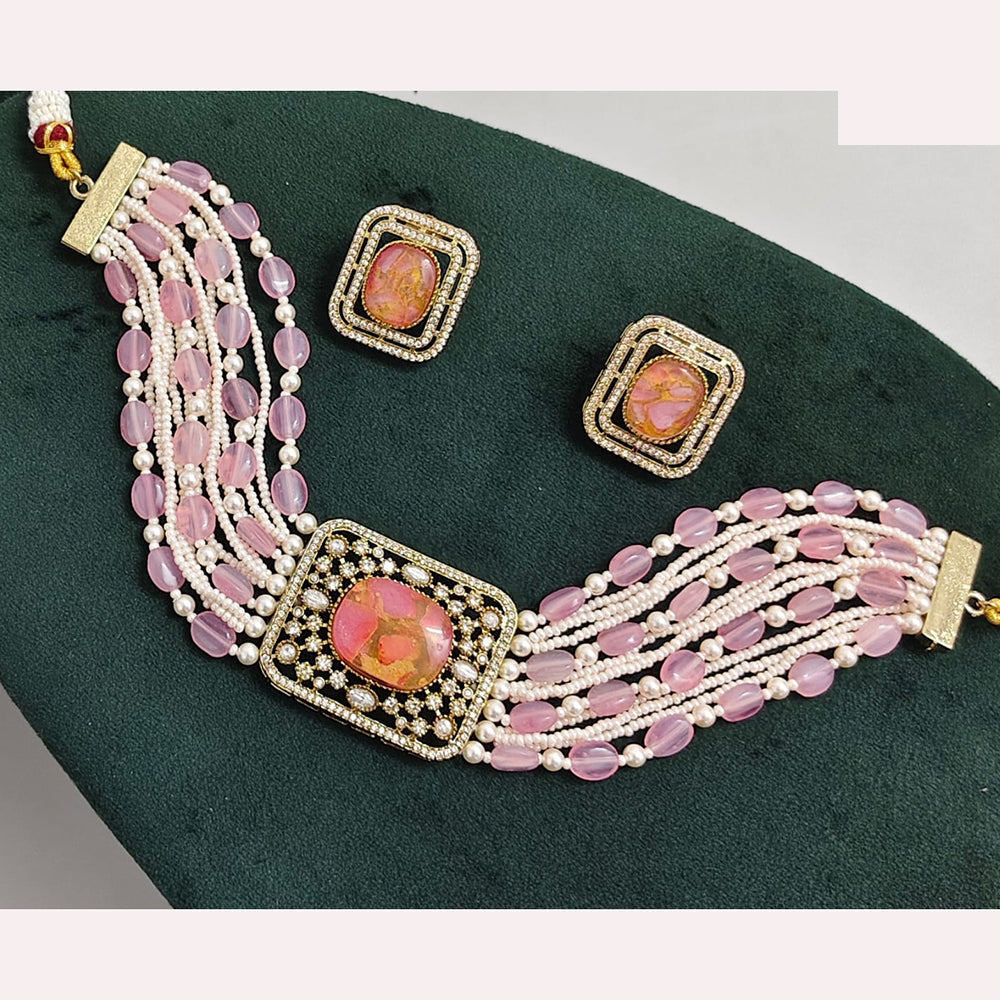 Rajwadi Collection Regal Polki Kundan Stone Choker Necklace Set